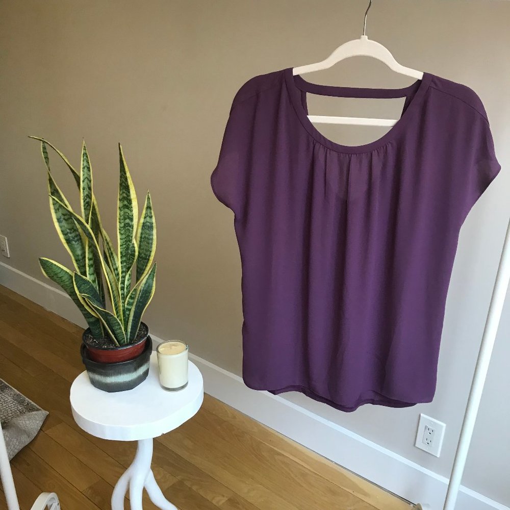 Loft Purple Scoop Back Top, Blouse + Tee